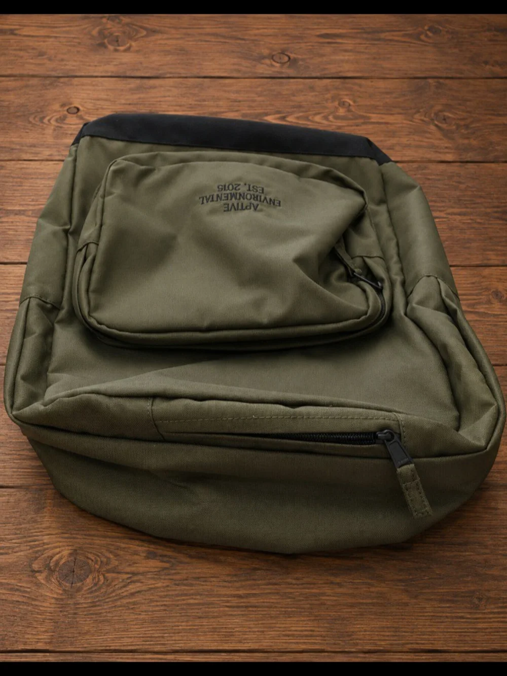 AS Colour Olive Green Black Backpack Aptive Embroidered